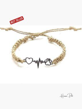 Paw Charm Bracelet - Adjustable Hemp